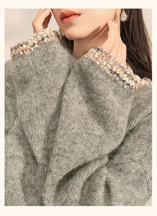 سترة محبوكة بحواف ناعمة