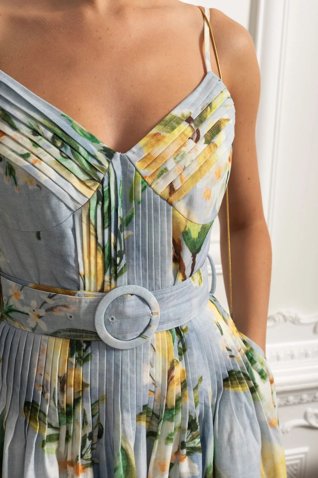 Sunset Pleated Midi Dress