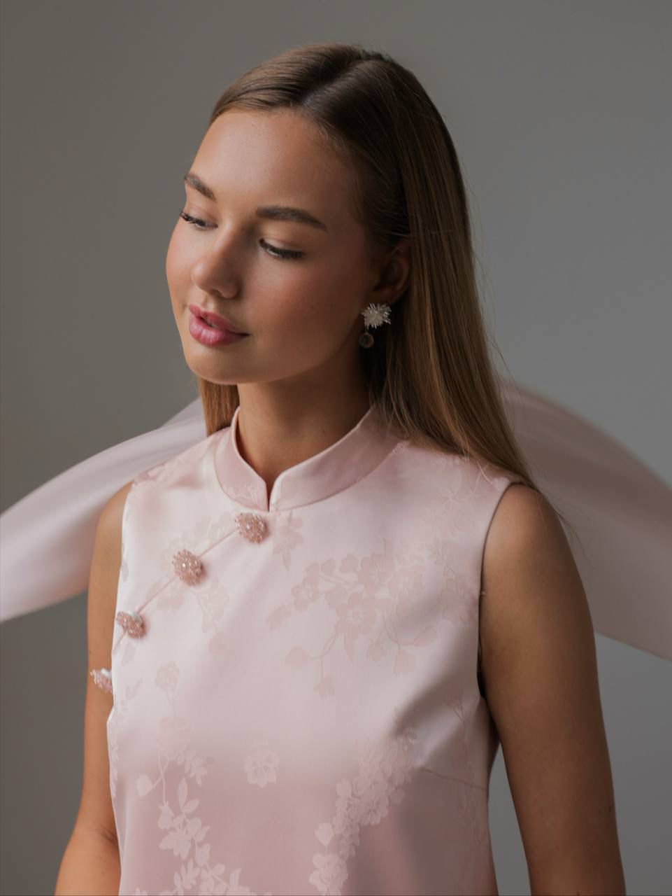 Jacquard Mini Qipao Dress