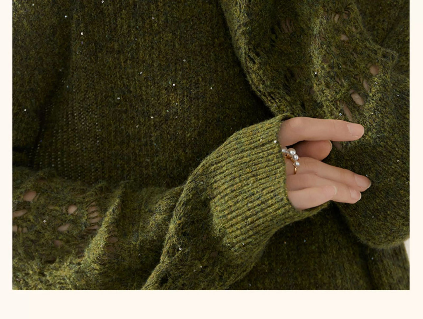 Olive Lace Knit Set