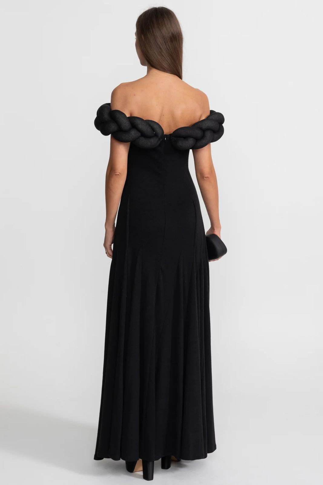 Elara Off-Shoulder Maxi Dress Black