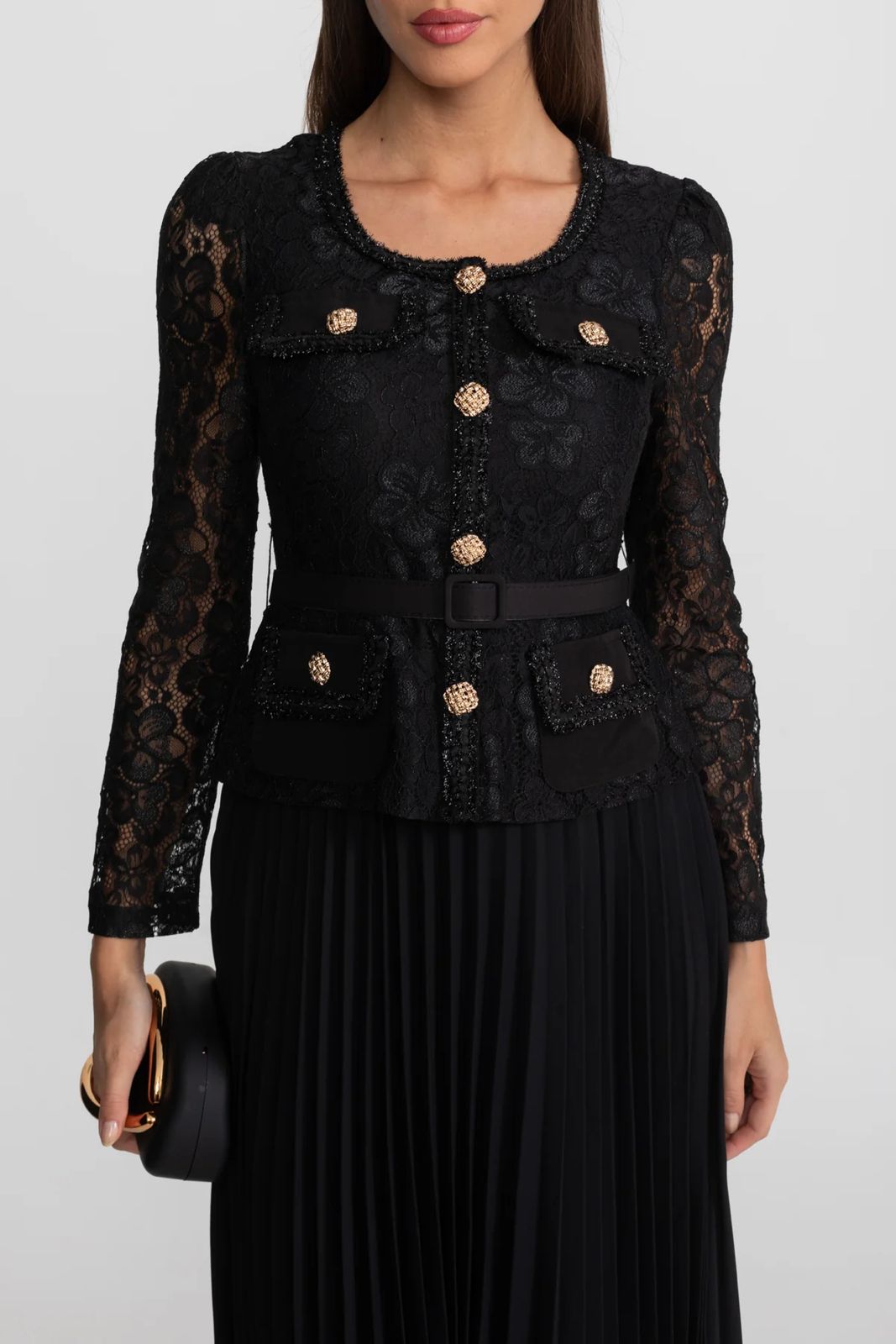 Celeste Black Midi Dress