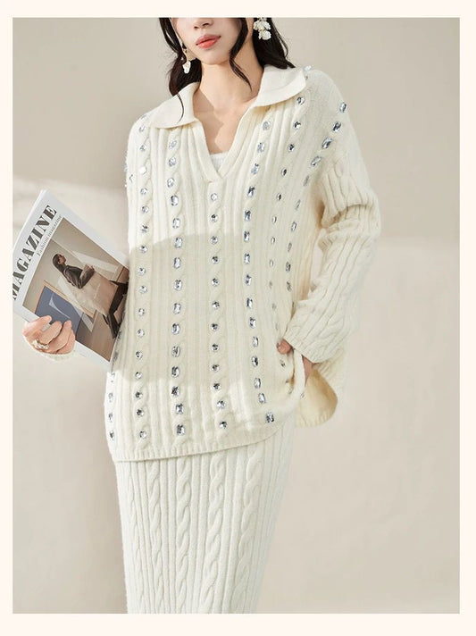 طقم حياكة كابلات كريستالية