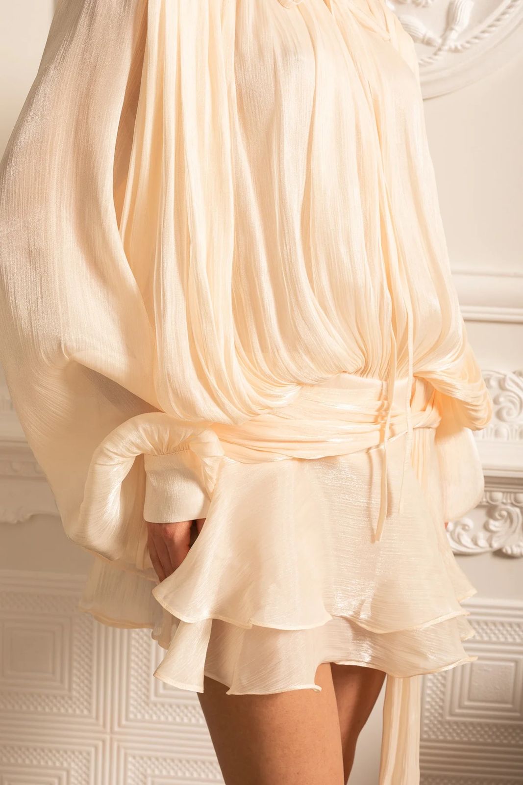 Liora Silk Mini Dress Ivory