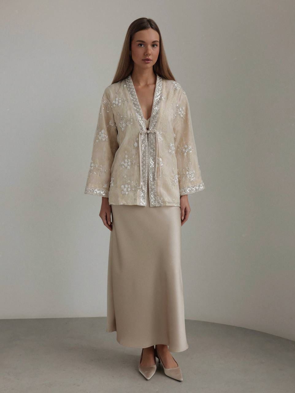 Embroidered Organza Kimono