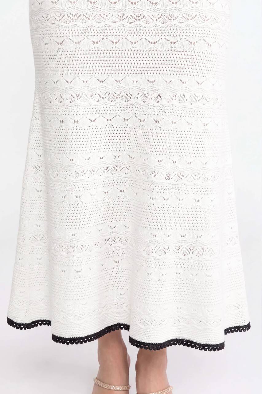 Knitted Midi Dress with Bow Detail