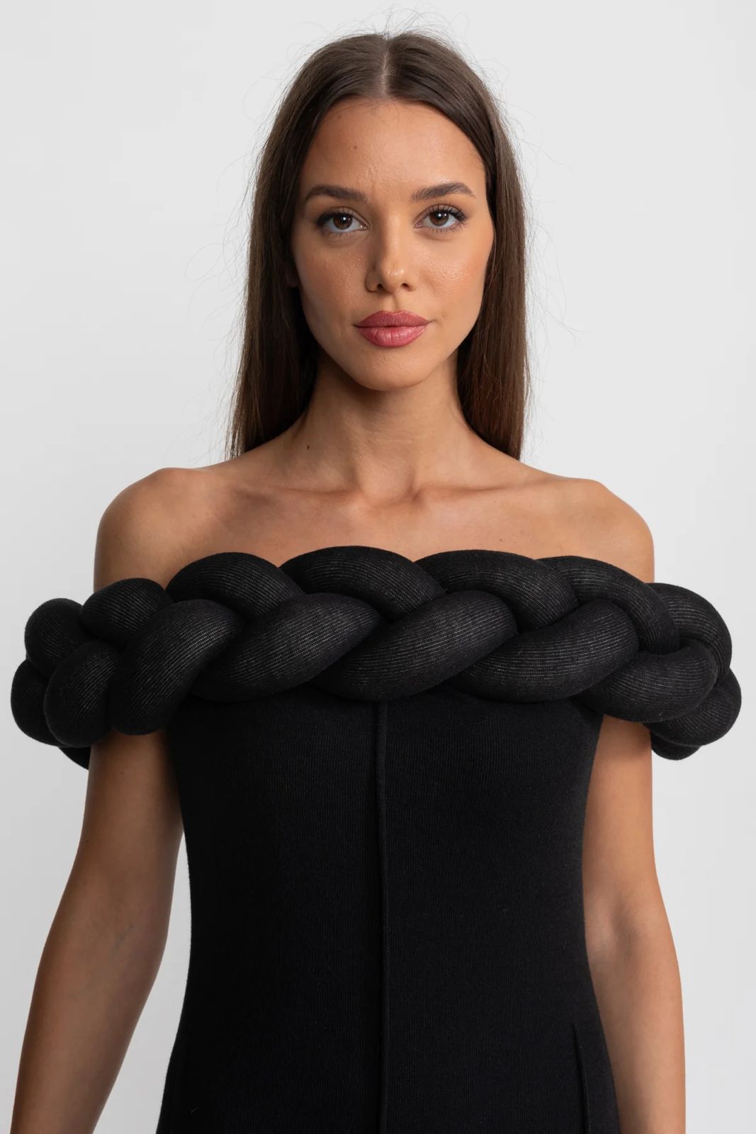 Elara Off-Shoulder Maxi Dress Black