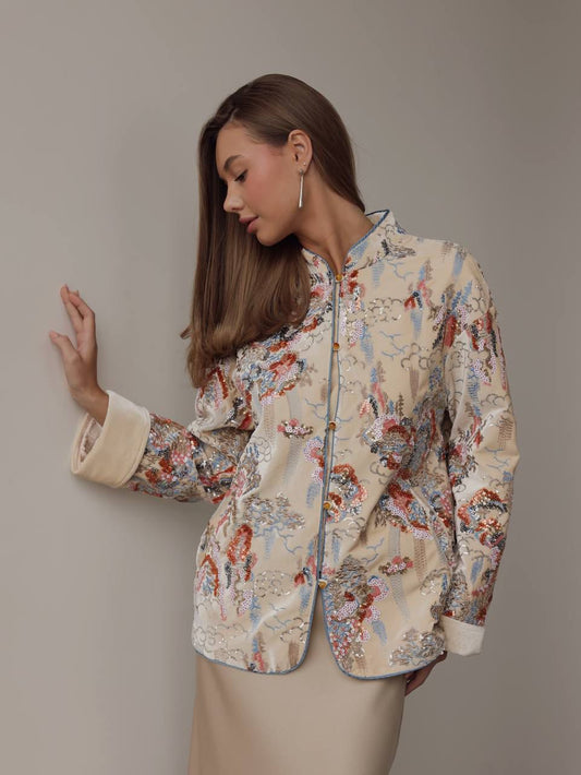 جاكيت مطرز بالترتر