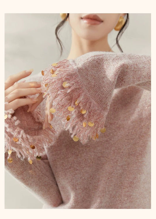 طقم لايا المحبوك ذو الشراشيب