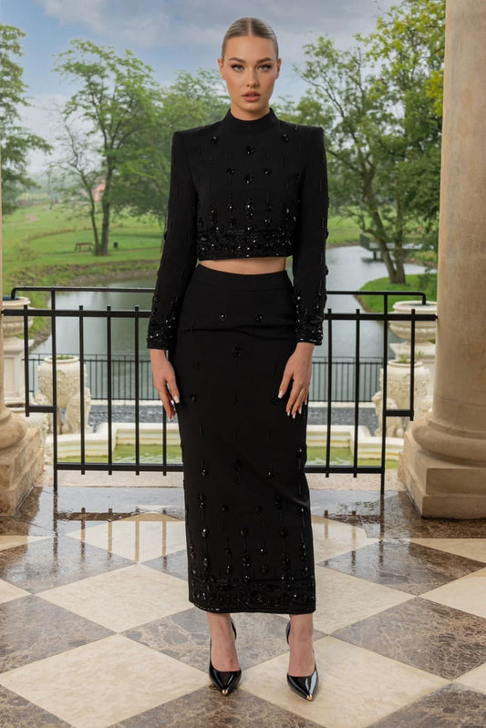 Чорна сукня Crystal Halo