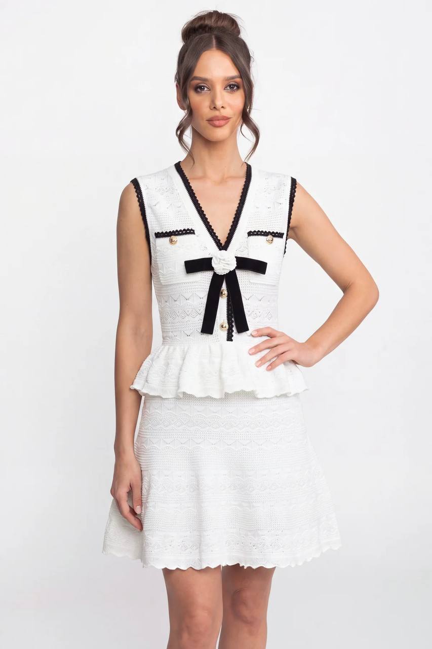 3D Floral Knit Midi Dress