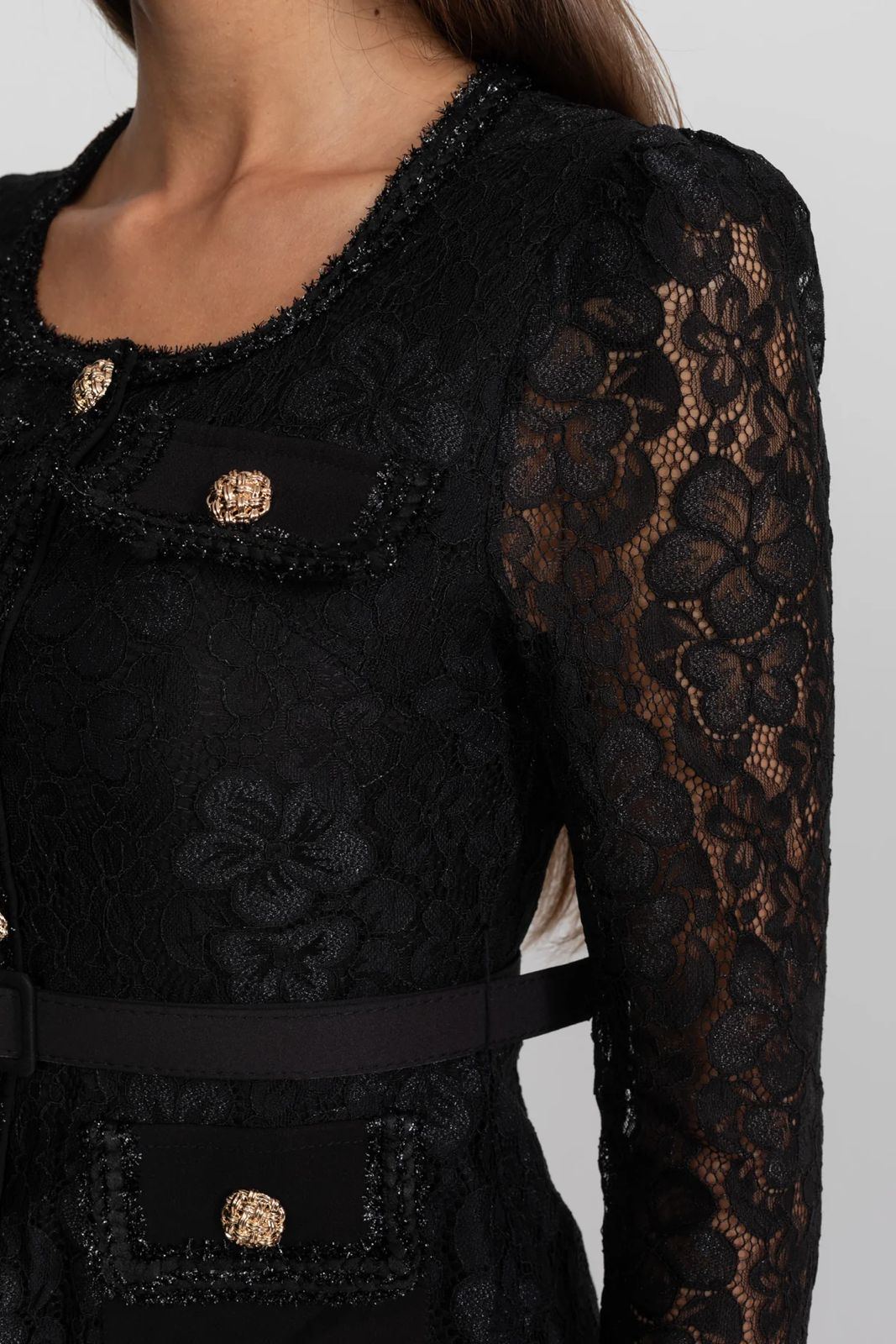 Celeste Black Midi Dress