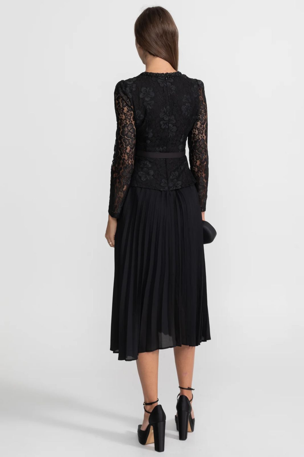 Celeste Black Midi Dress