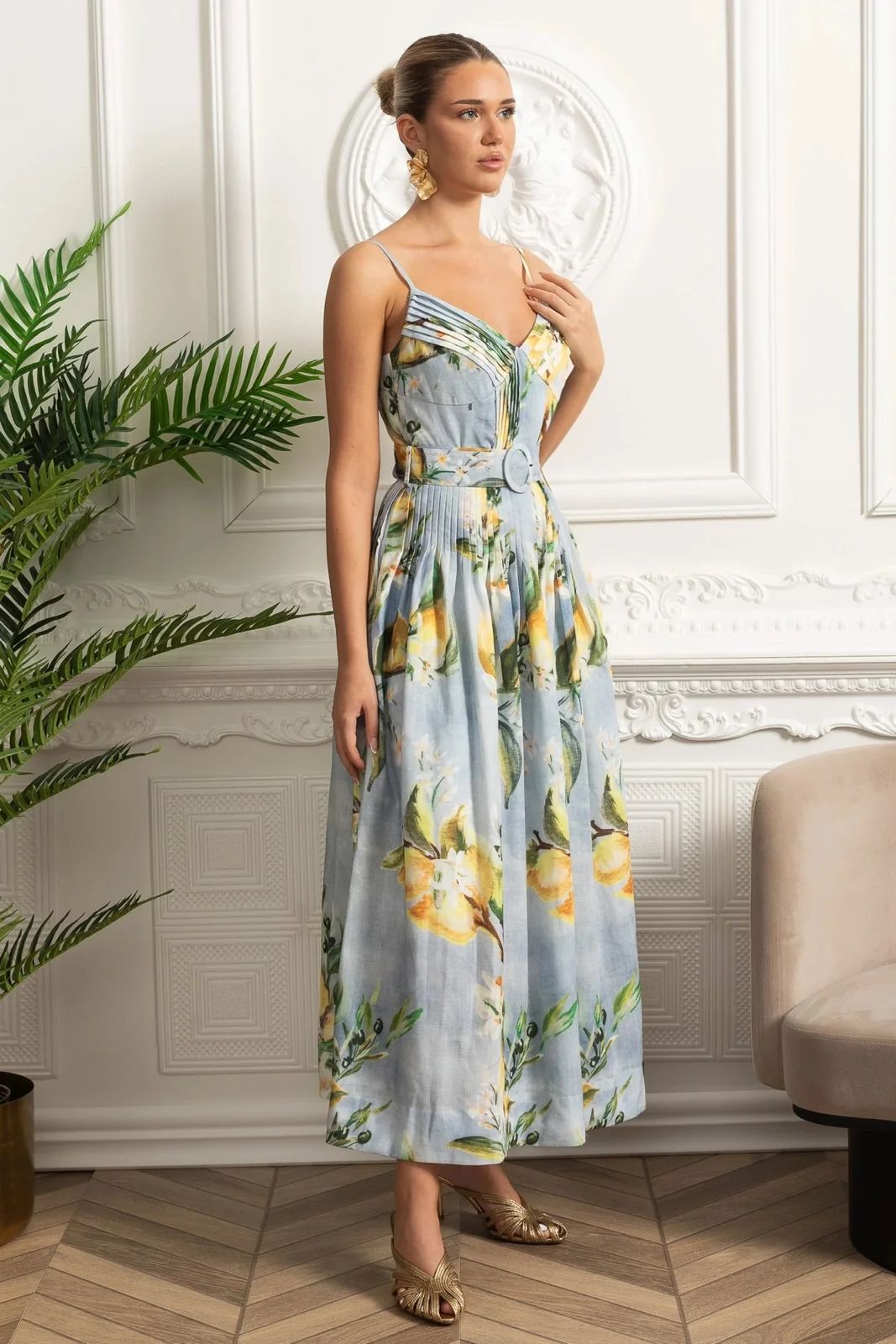 Sunset Pleated Midi Dress