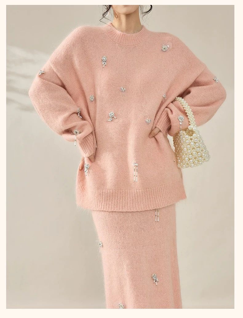 Blush Crystal Knit Set