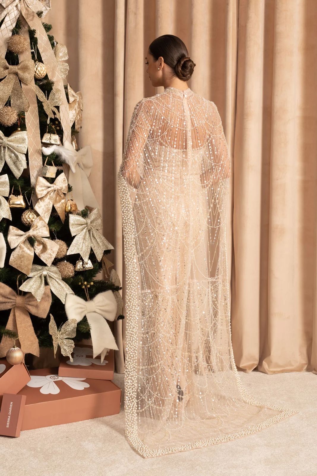 Aurora Embellished Maxi Dress Champagne