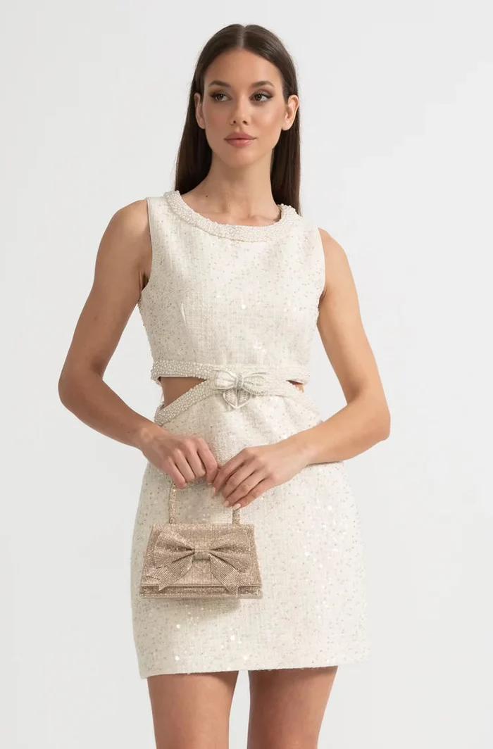 Сукня «Міні з вирізом кольору слонової кістки»