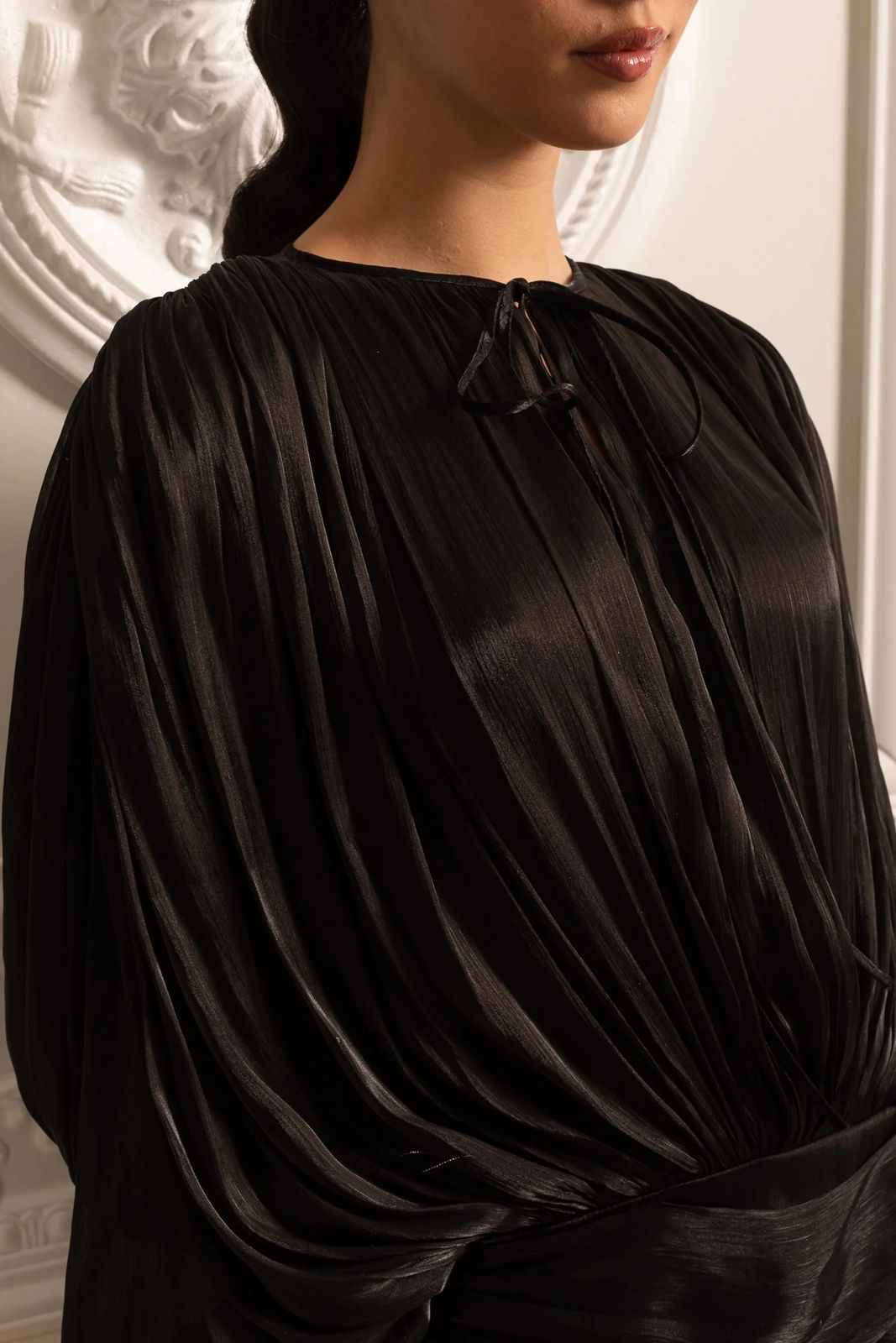 Liora Silk Mini Dress Black