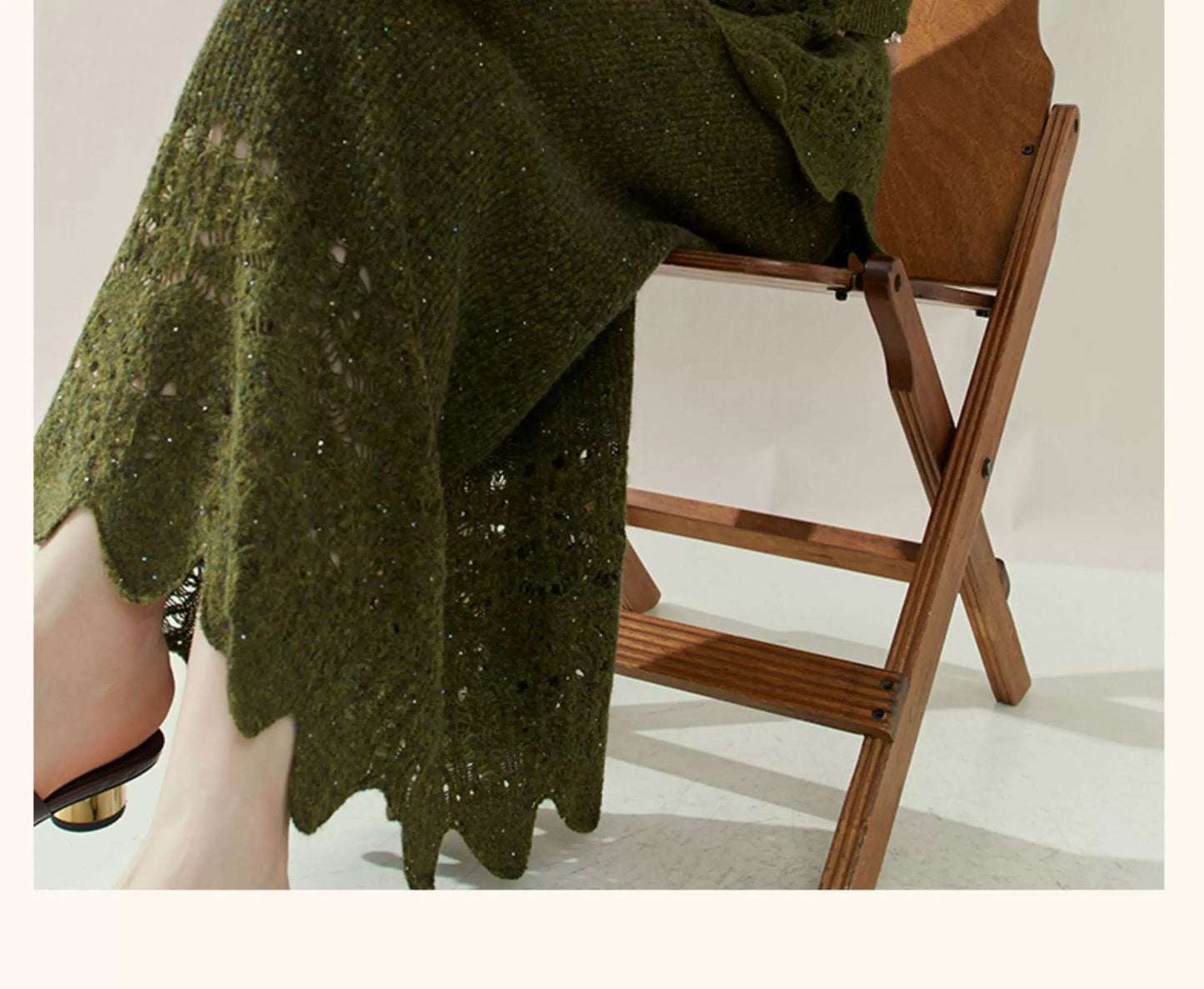 Olive Lace Knit Set