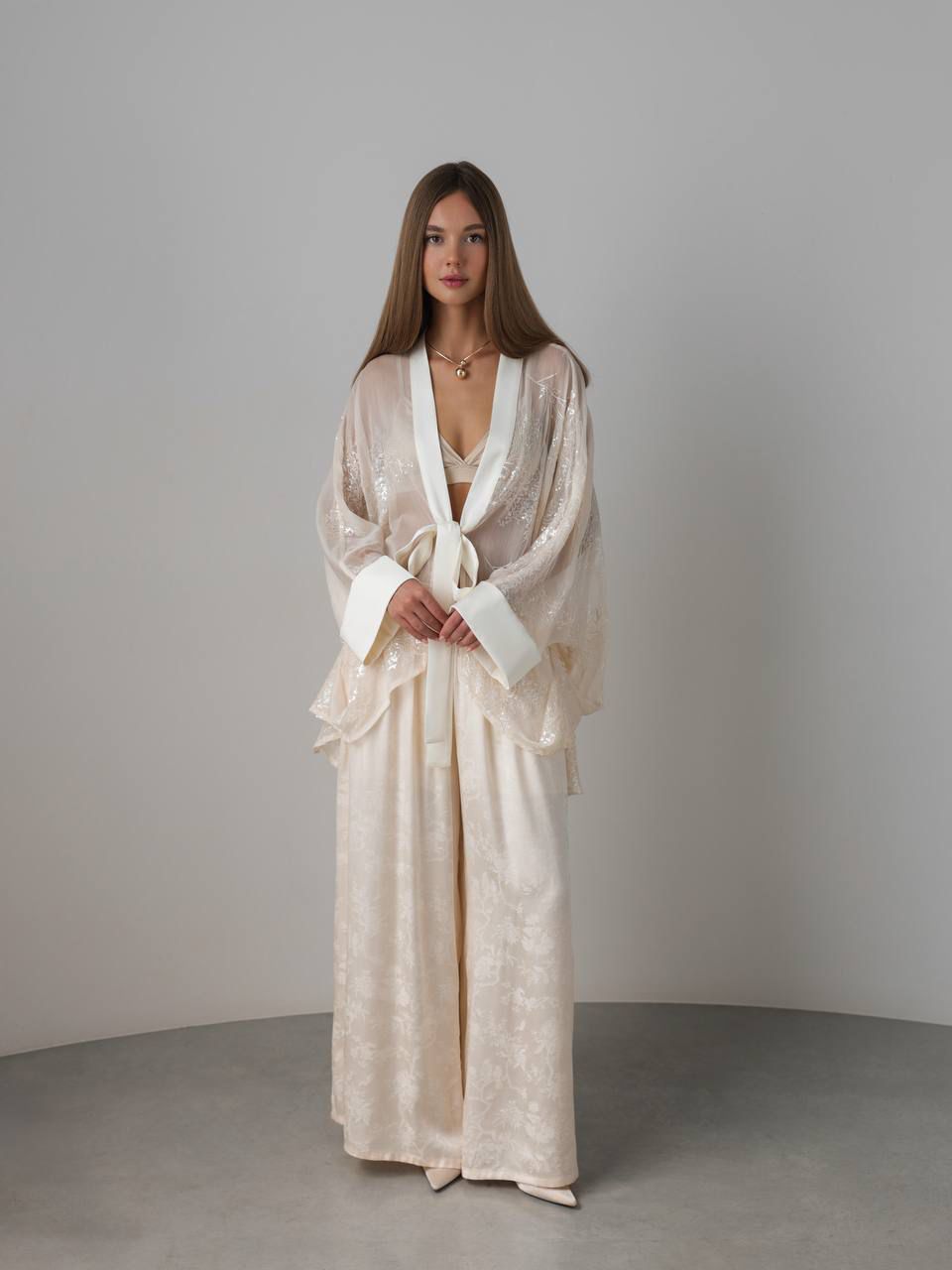 Amani Silk Kimono Ivory