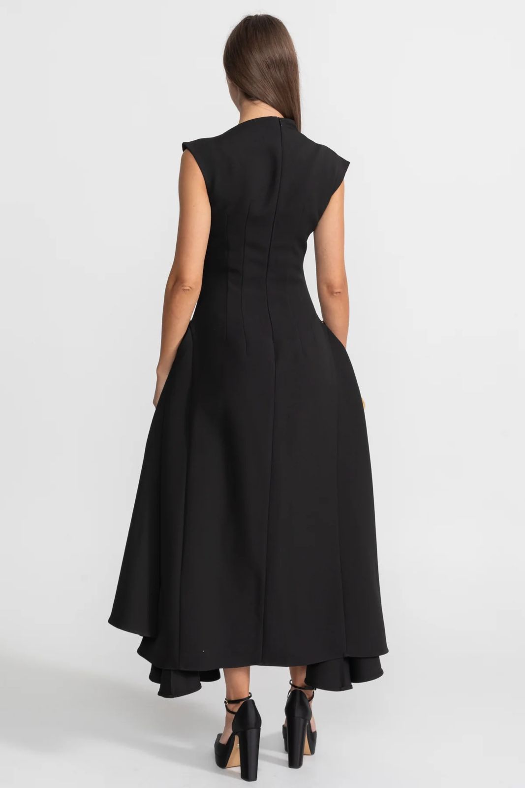 Sculpted Draped Midi Dress