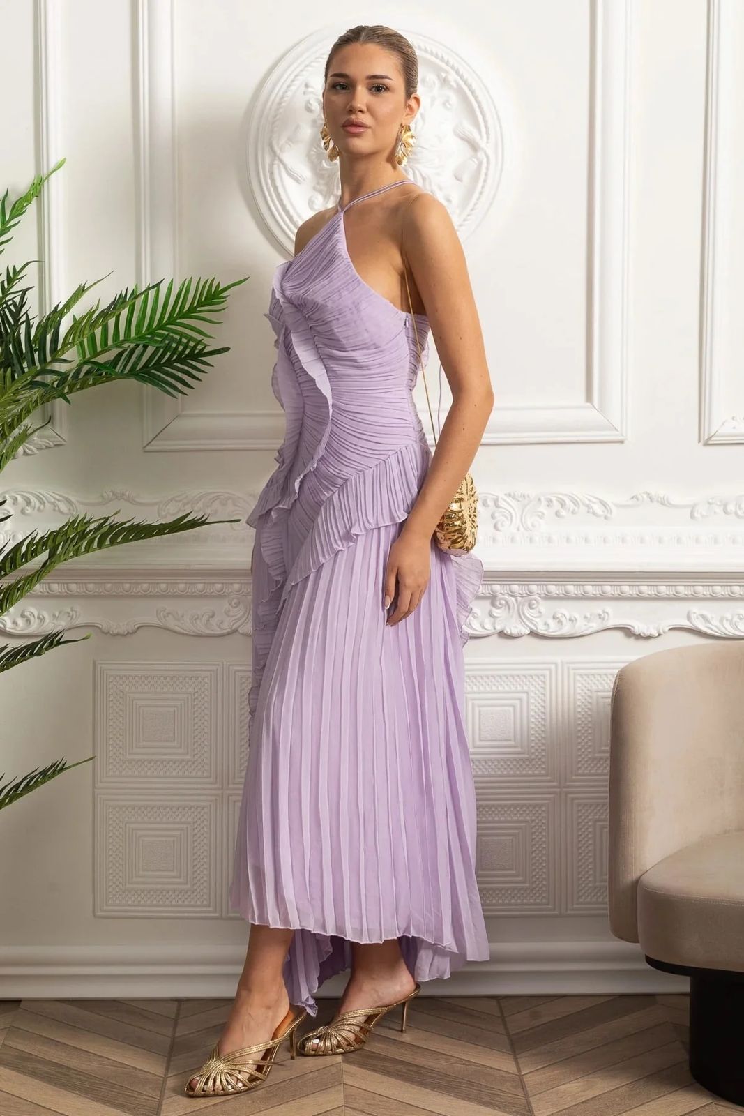 Сукня з рюшами та плісами "Троєчка"