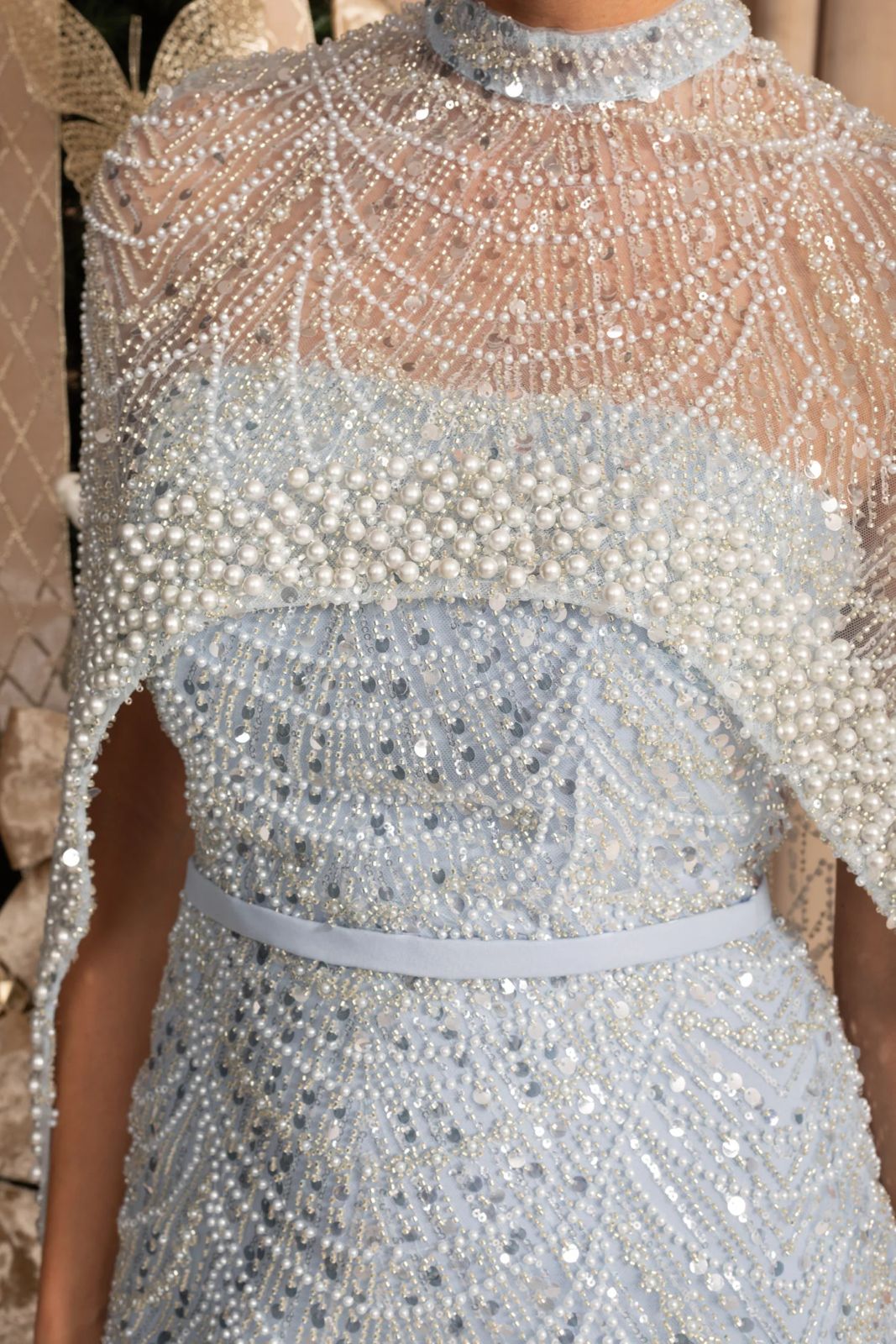 Celeste Embellished Maxi Dress Light Blue