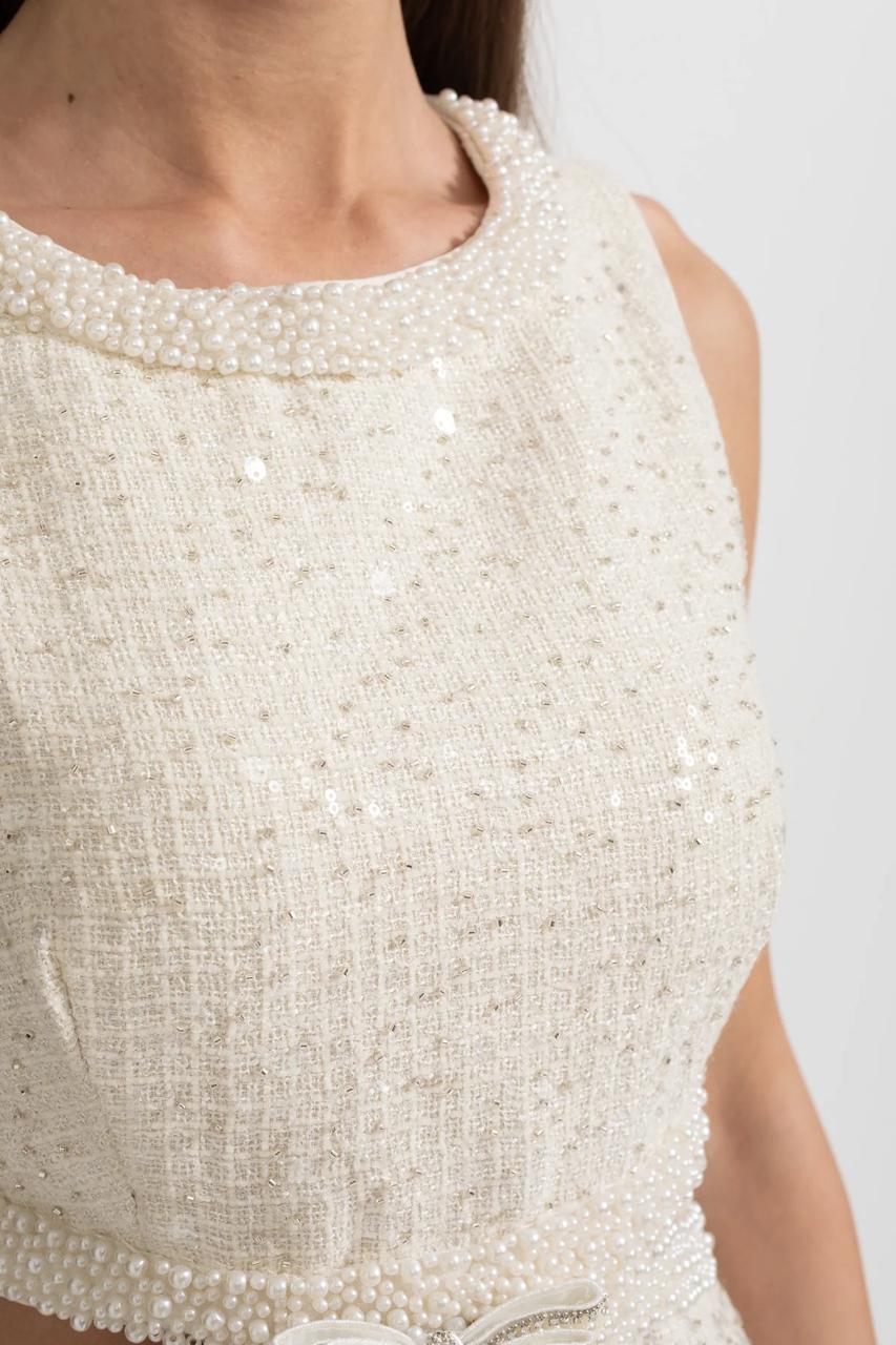 Сукня «Міні з вирізом кольору слонової кістки»