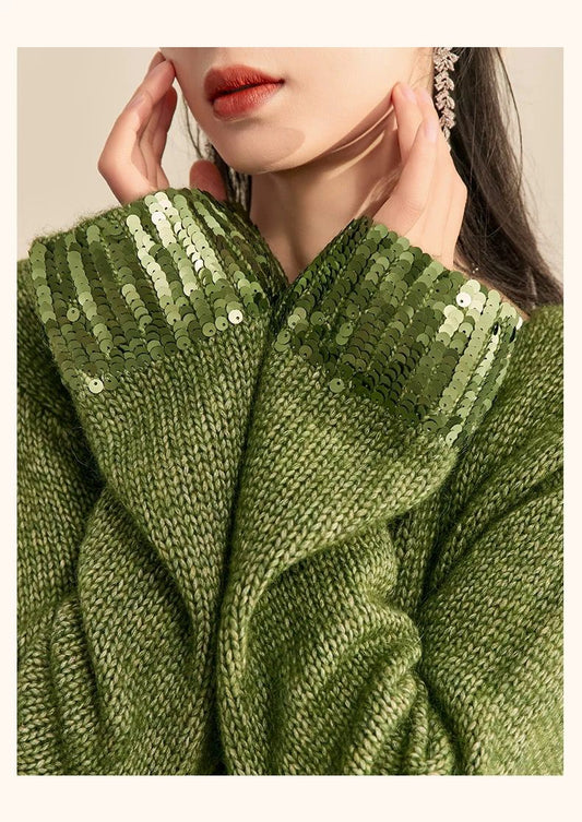 كنزة صوفية مزينة بالترتر