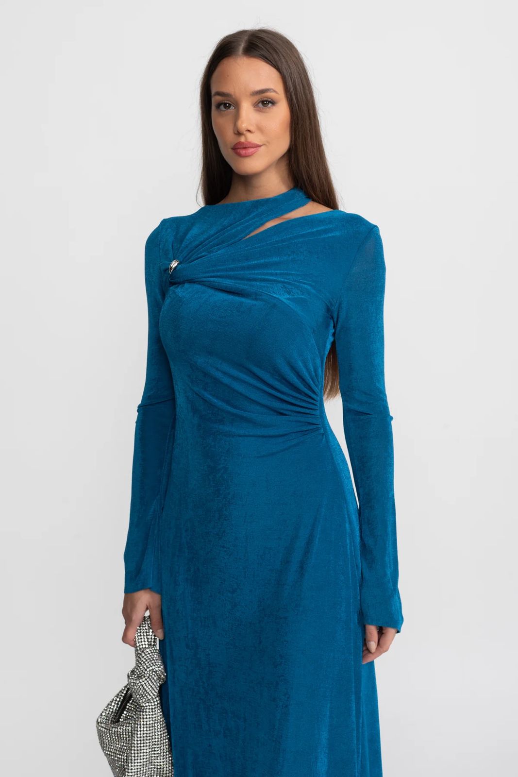 Сукня-драпа синього кольору