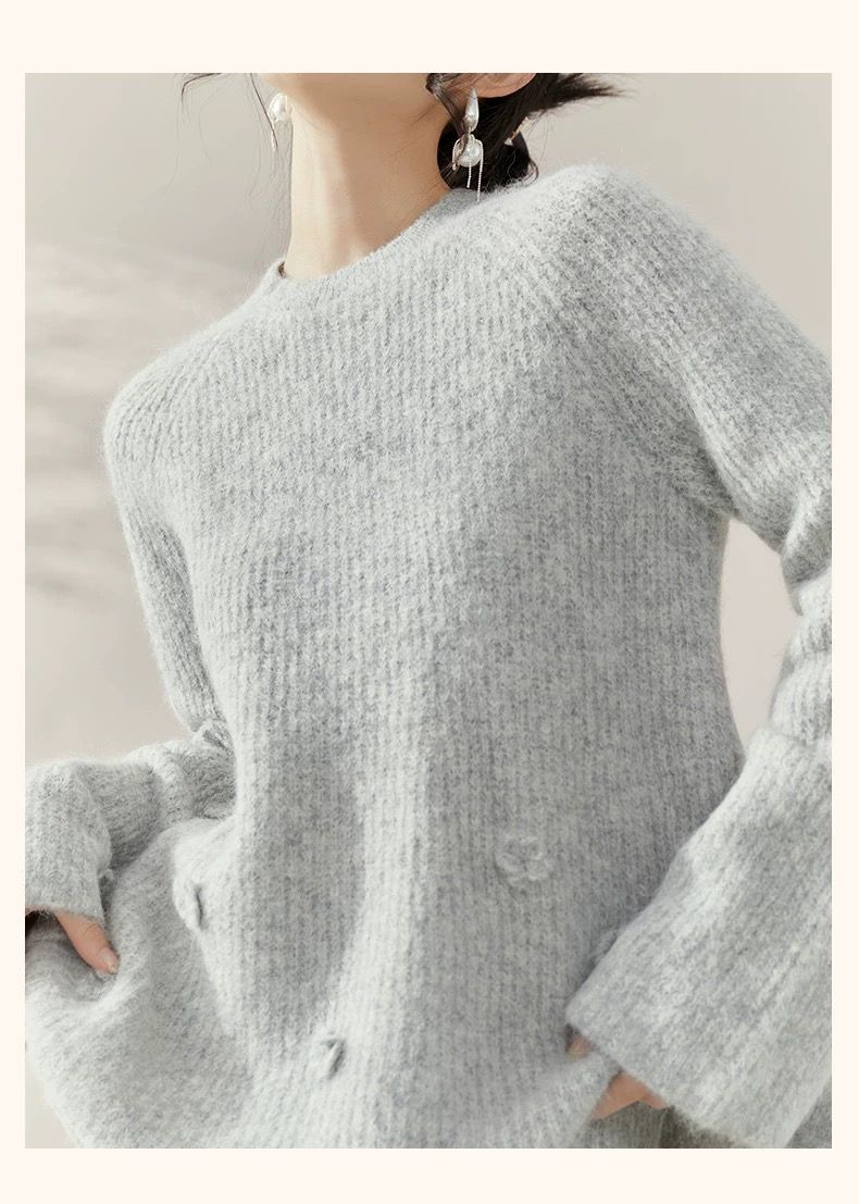 Grey Bloom Knit Set