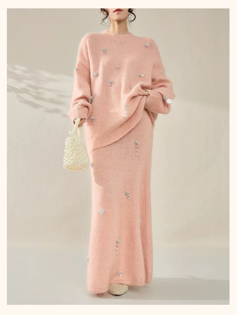 Blush Crystal Knit Set