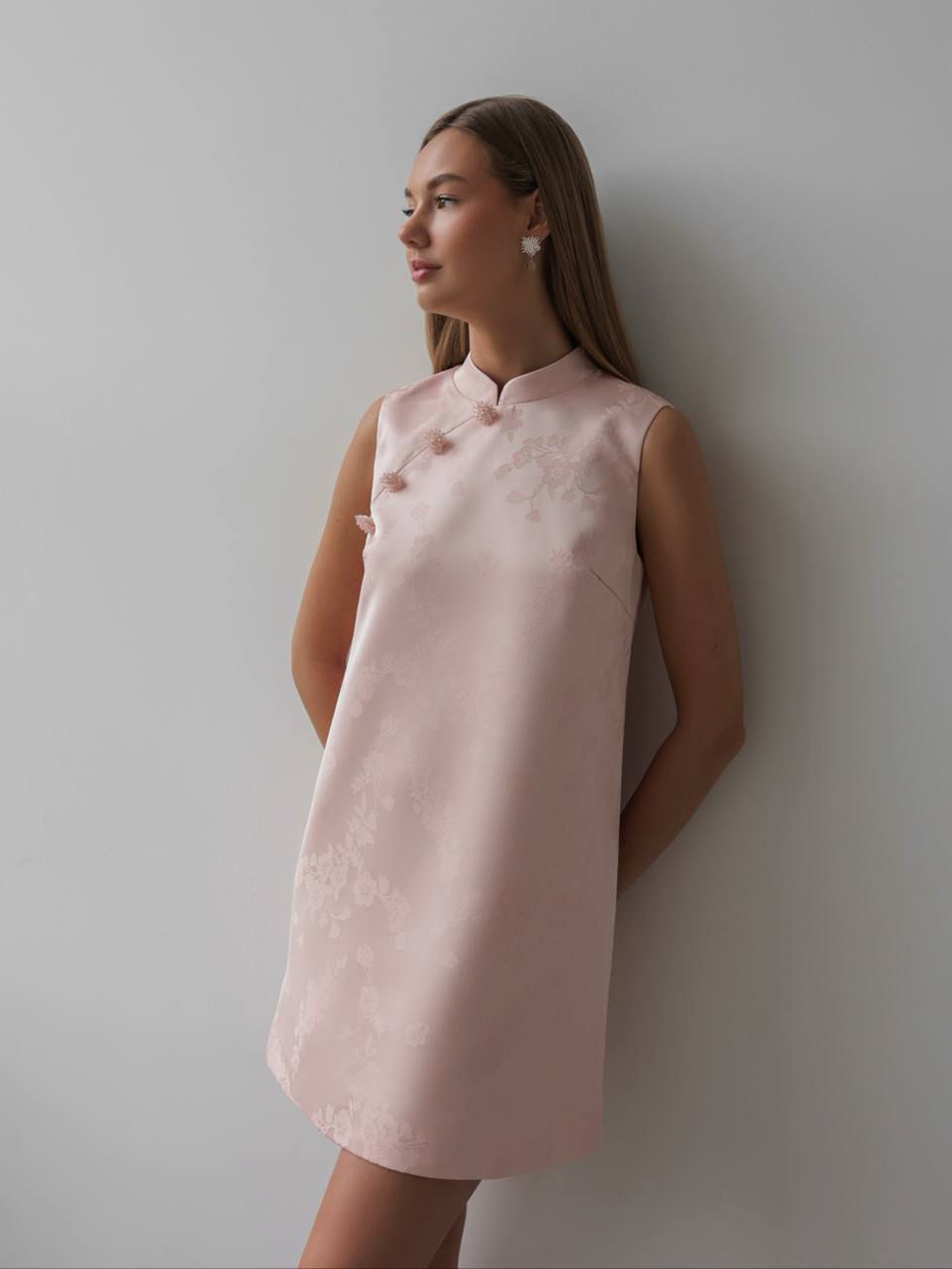 Jacquard Mini Qipao Dress
