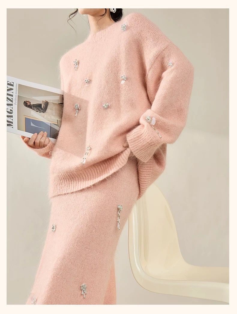 Blush Crystal Knit Set