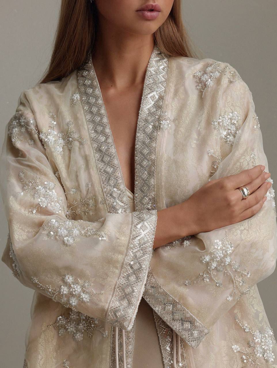 Embroidered Organza Kimono