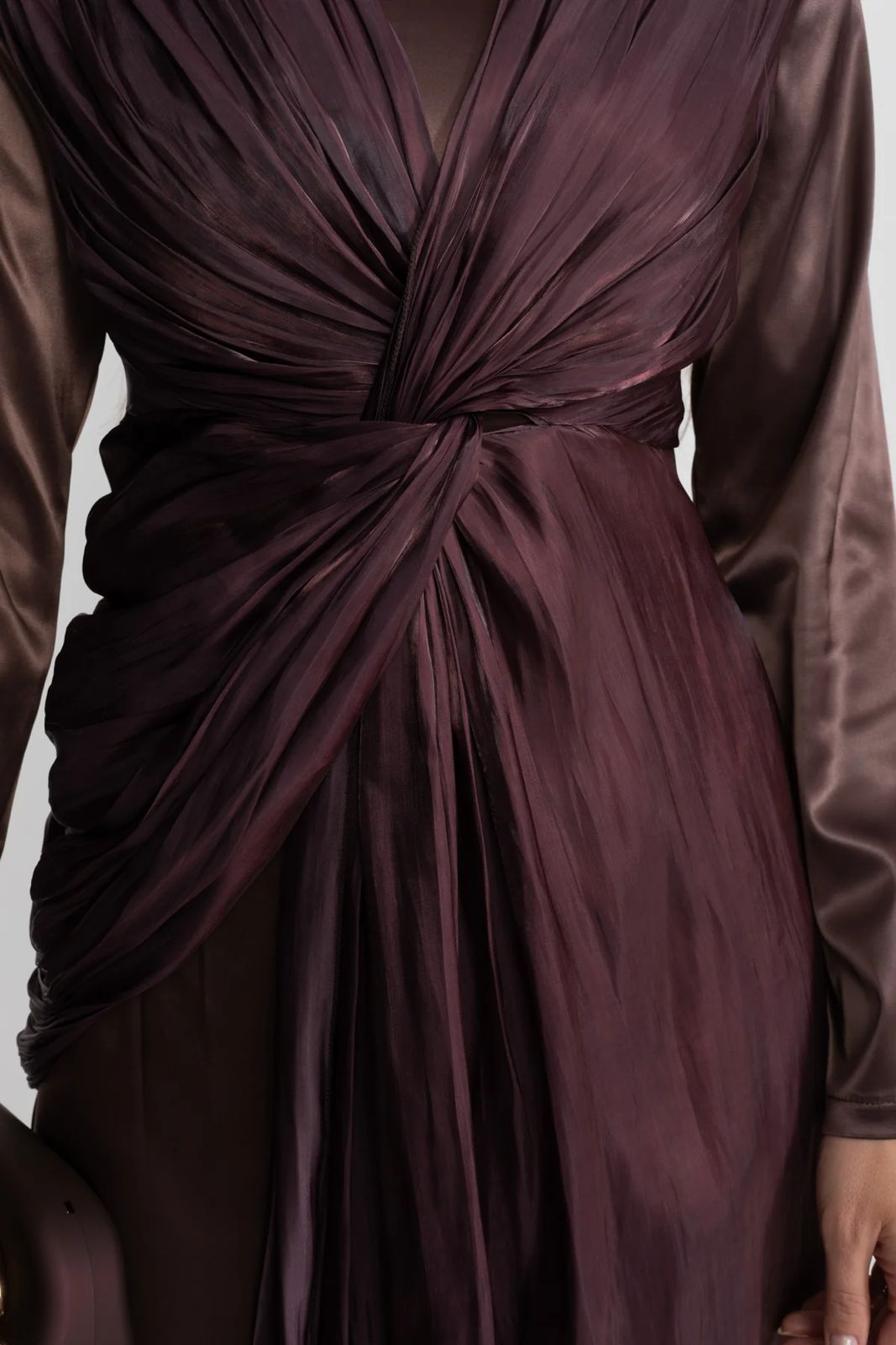 Satin Draped Evening Dress