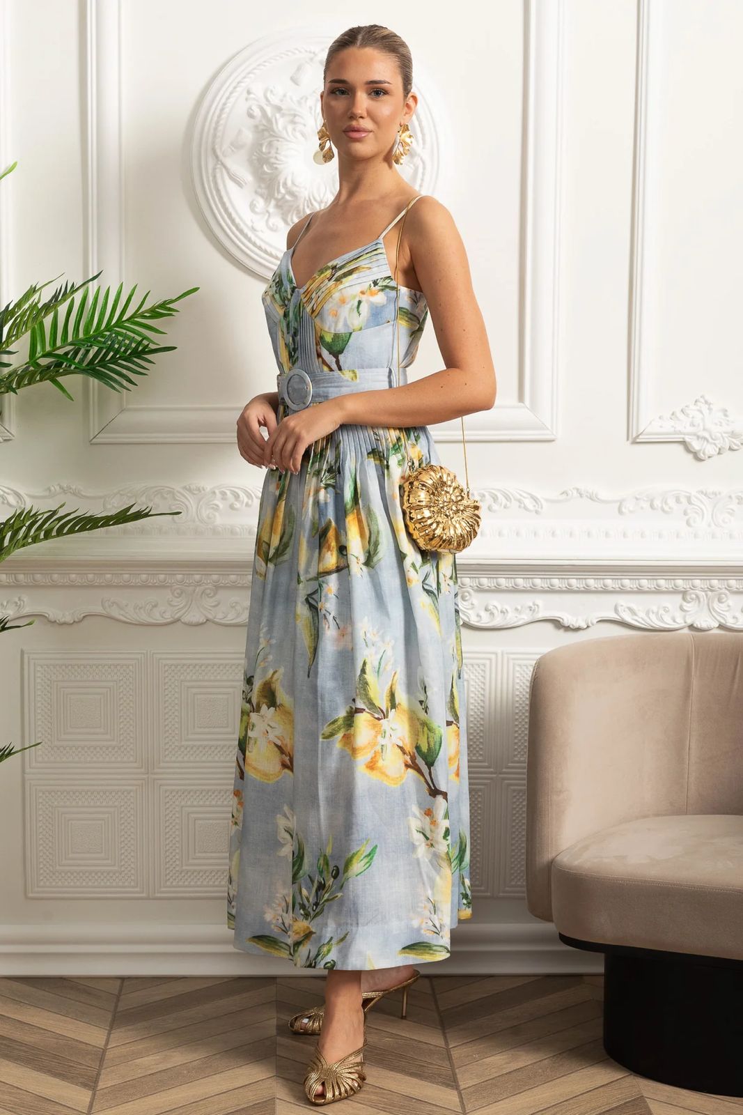Sunset Pleated Midi Dress