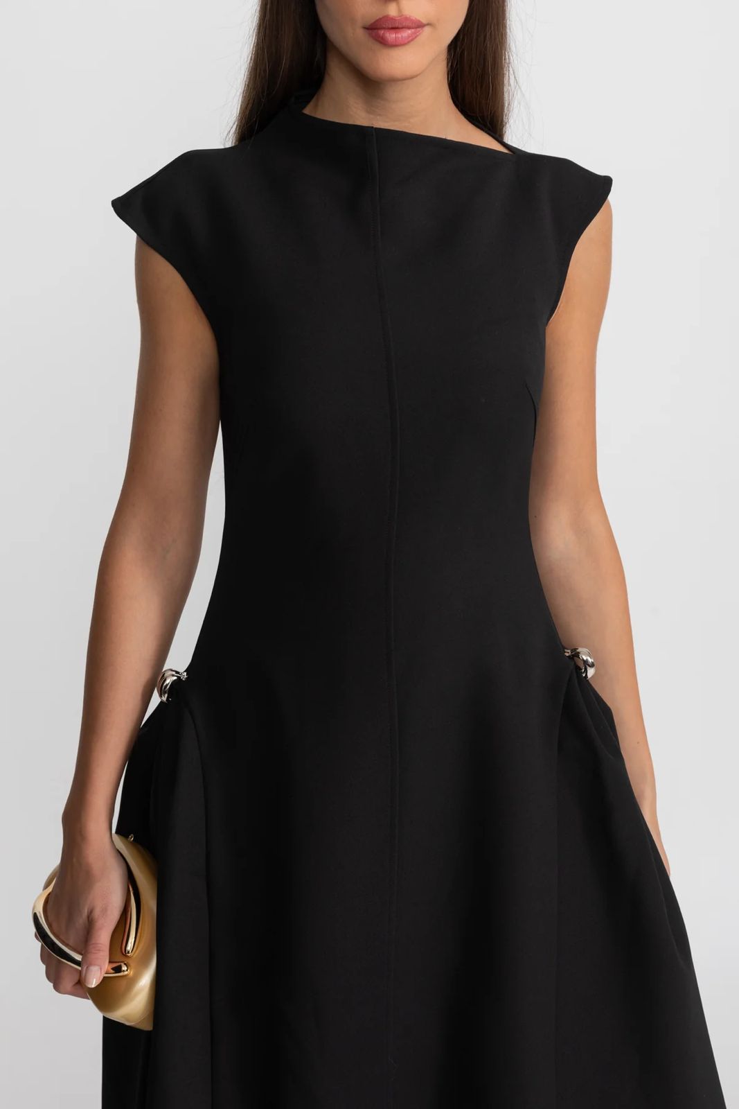 Sculpted Draped Midi Dress