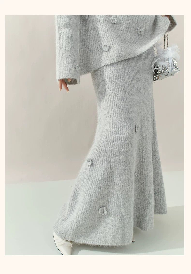 Grey Bloom Knit Set