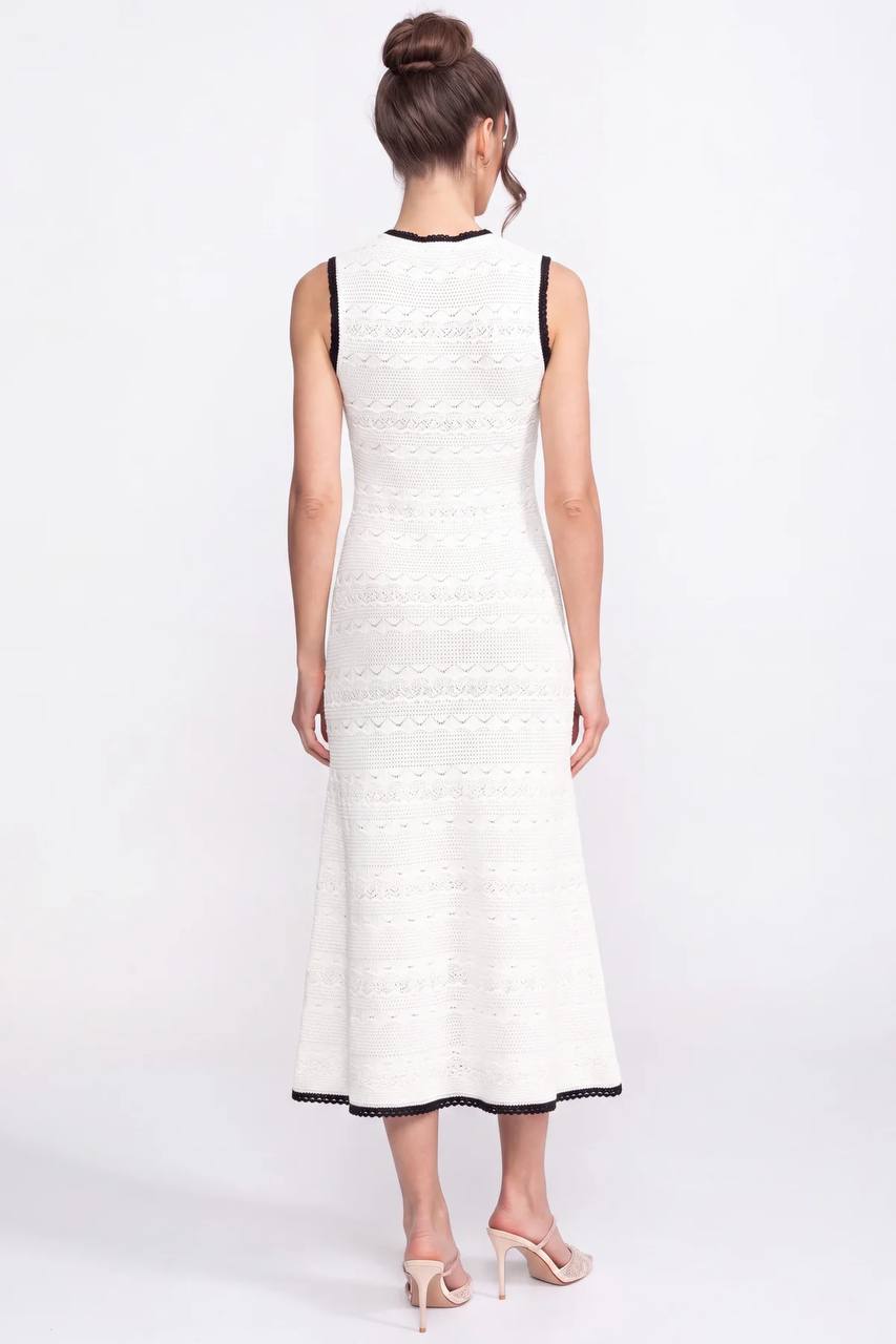 Knitted Midi Dress with Bow Detail
