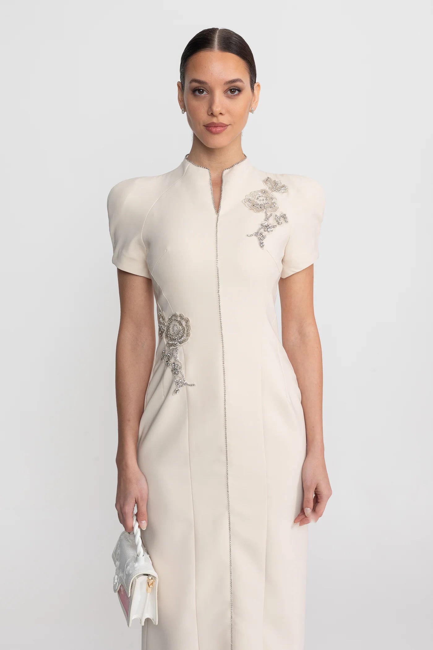 Aurelia — ivory maxi dress with embroidery