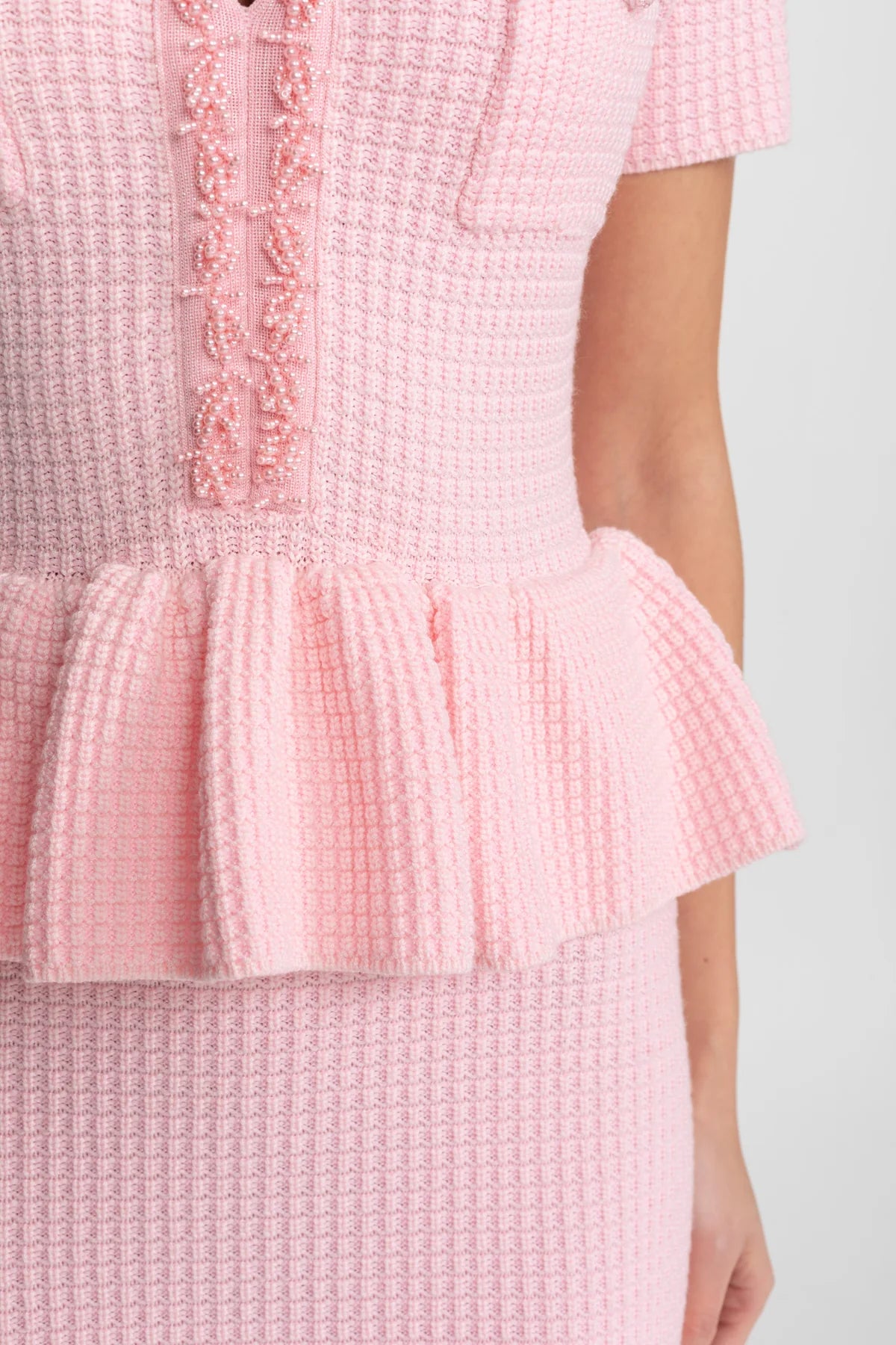 Rosalie pink peplum midi dress